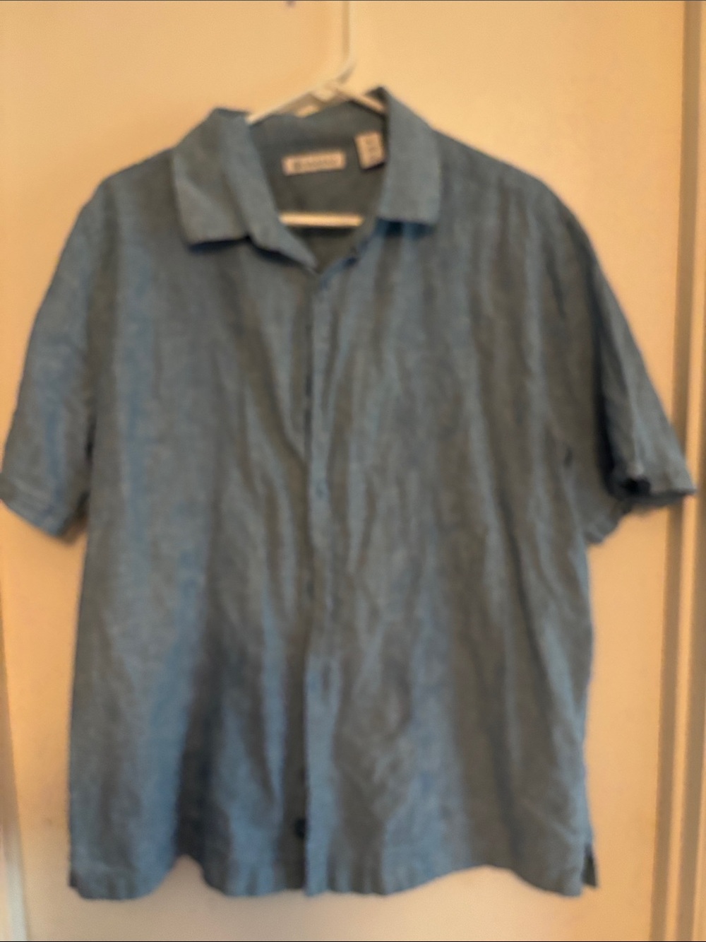 Cubavera Men's Light Blue Short-Sleeve Button-Down Shirt